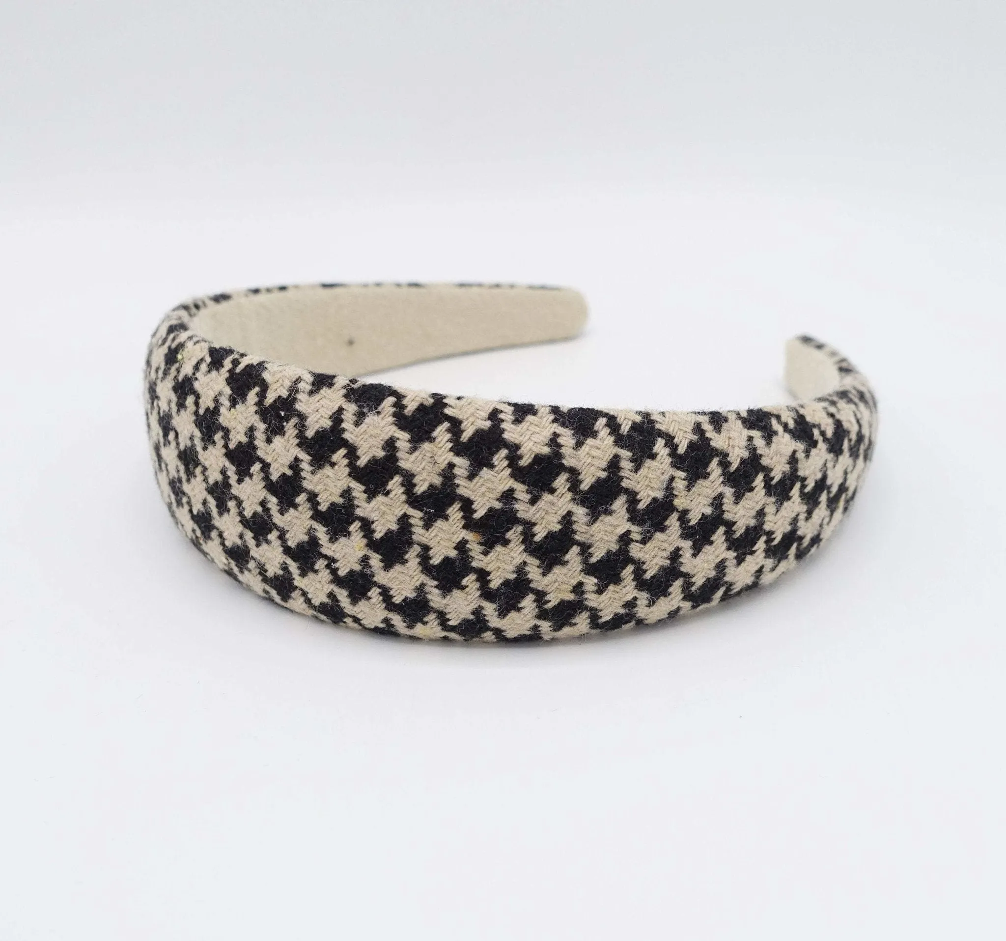 houndstooth tweed headband padded hairband hair accessory for women