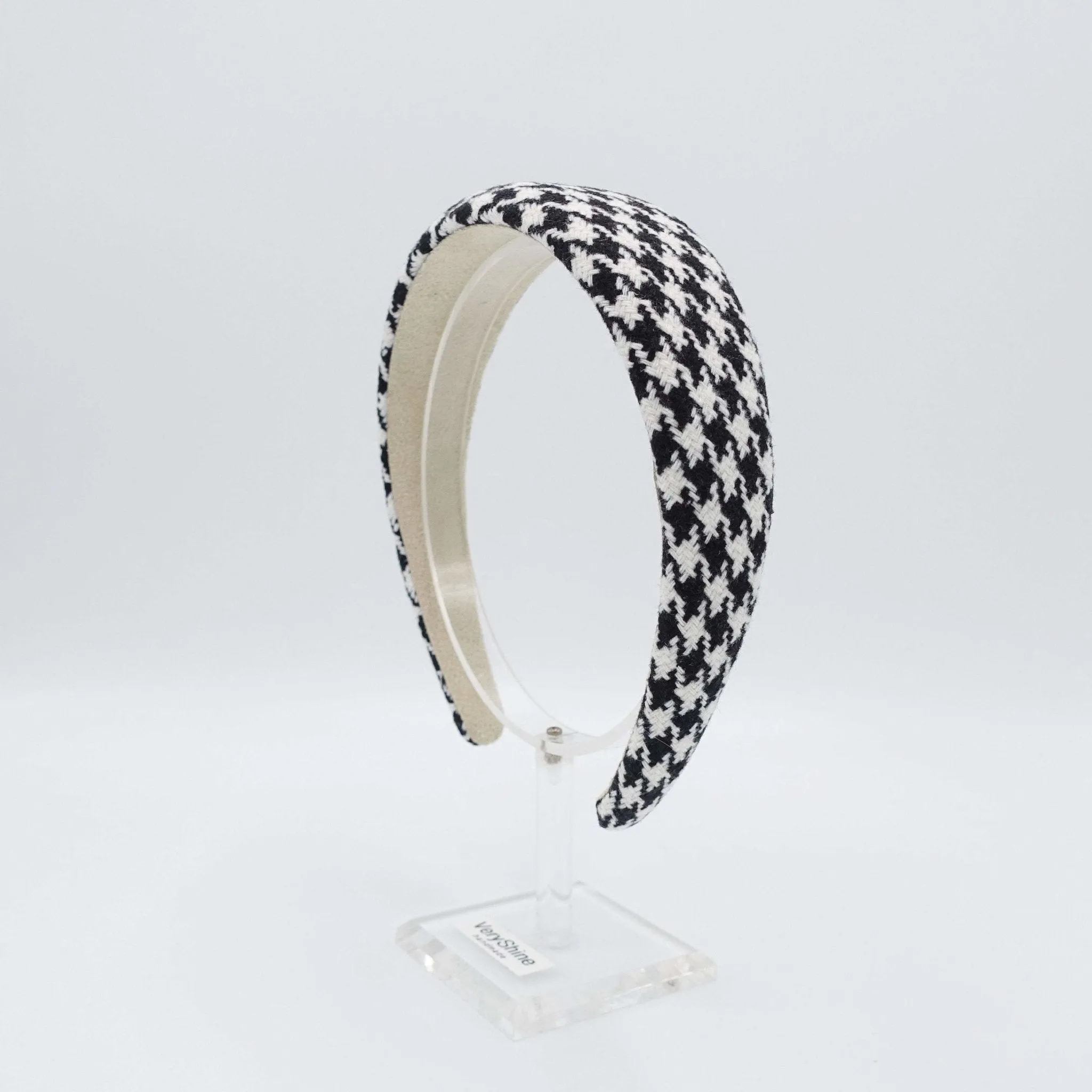 houndstooth tweed headband padded hairband hair accessory for women