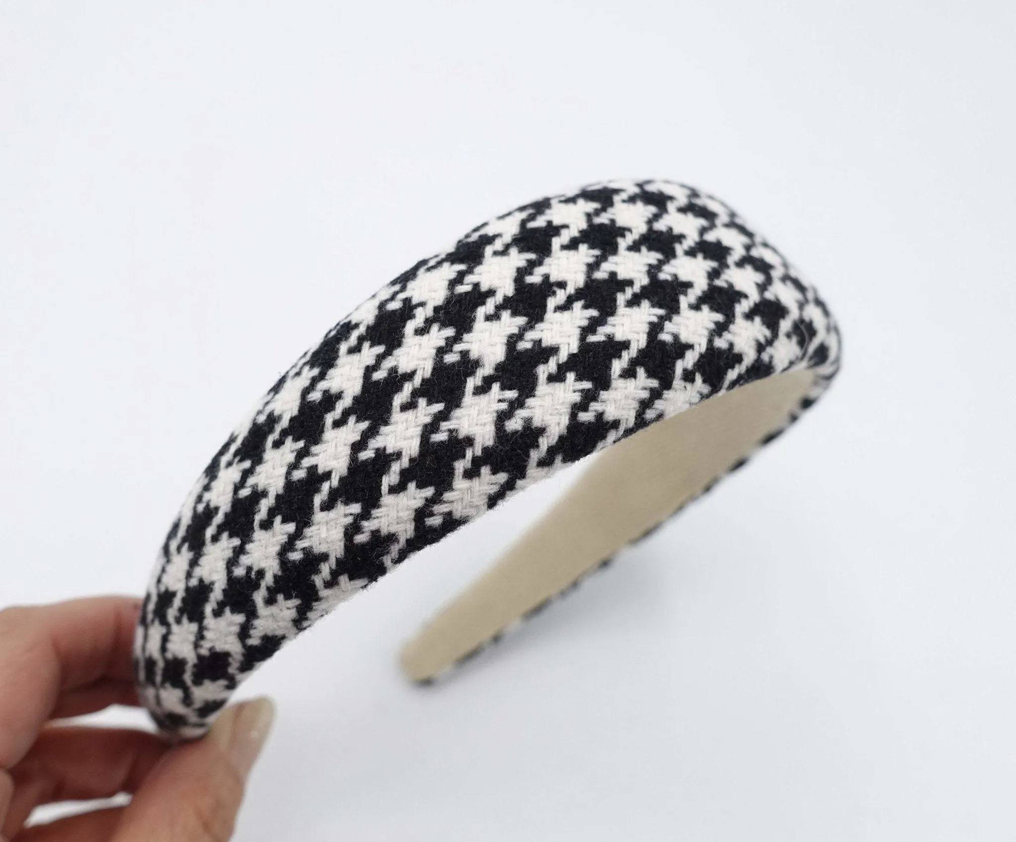 houndstooth tweed headband padded hairband hair accessory for women