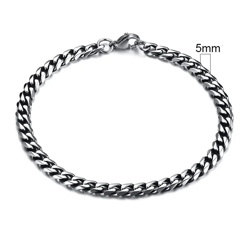 JC - Men’s Miami Curb Bracelet: Heavy-duty stainless steel, classic punk style