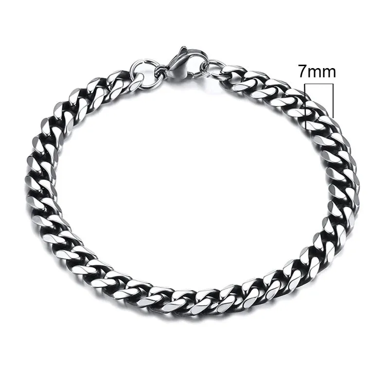 JC - Men’s Miami Curb Bracelet: Heavy-duty stainless steel, classic punk style