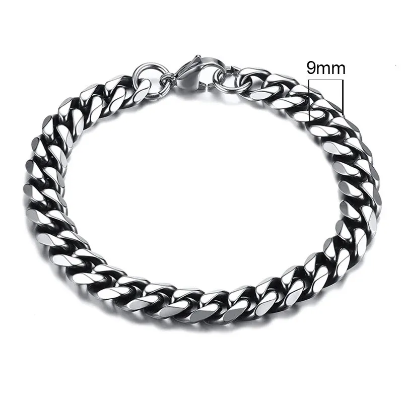 JC - Men’s Miami Curb Bracelet: Heavy-duty stainless steel, classic punk style