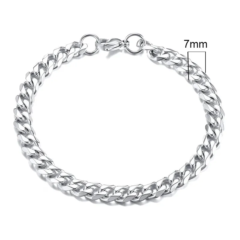 JC - Men’s Miami Curb Bracelet: Heavy-duty stainless steel, classic punk style