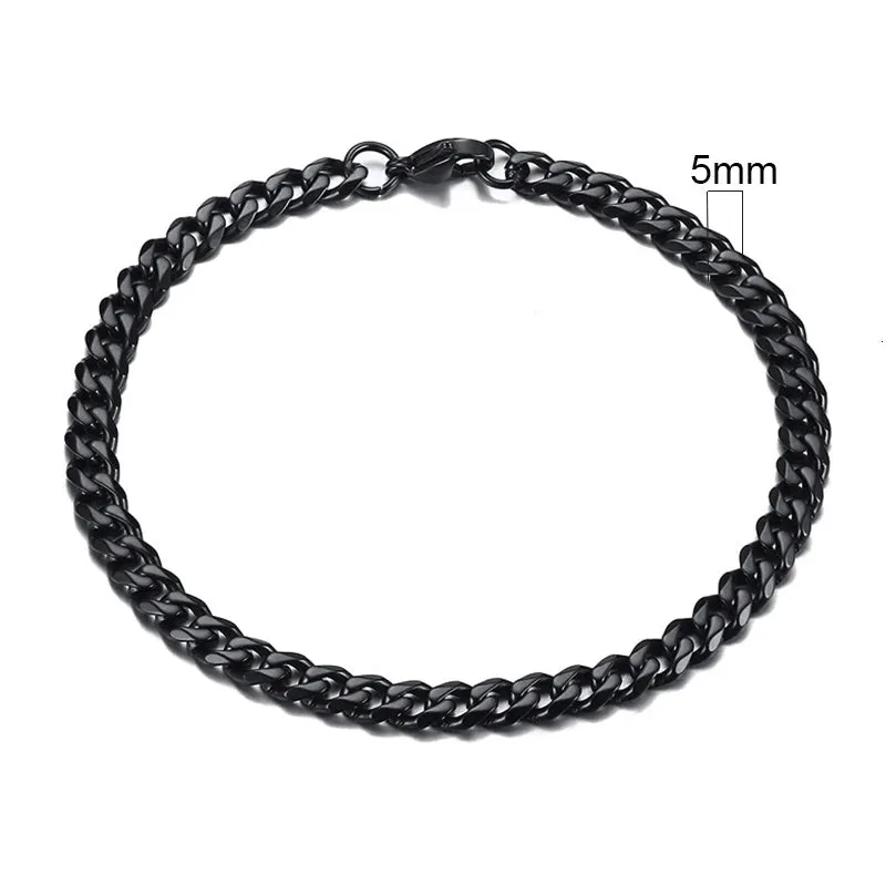 JC - Men’s Miami Curb Bracelet: Heavy-duty stainless steel, classic punk style