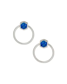 Kendra Scott Davie Open Frame Earring - Rhodium Royal Blue Opal