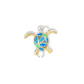 Kovel Filigree Blue Opal Flower Turtle Topper