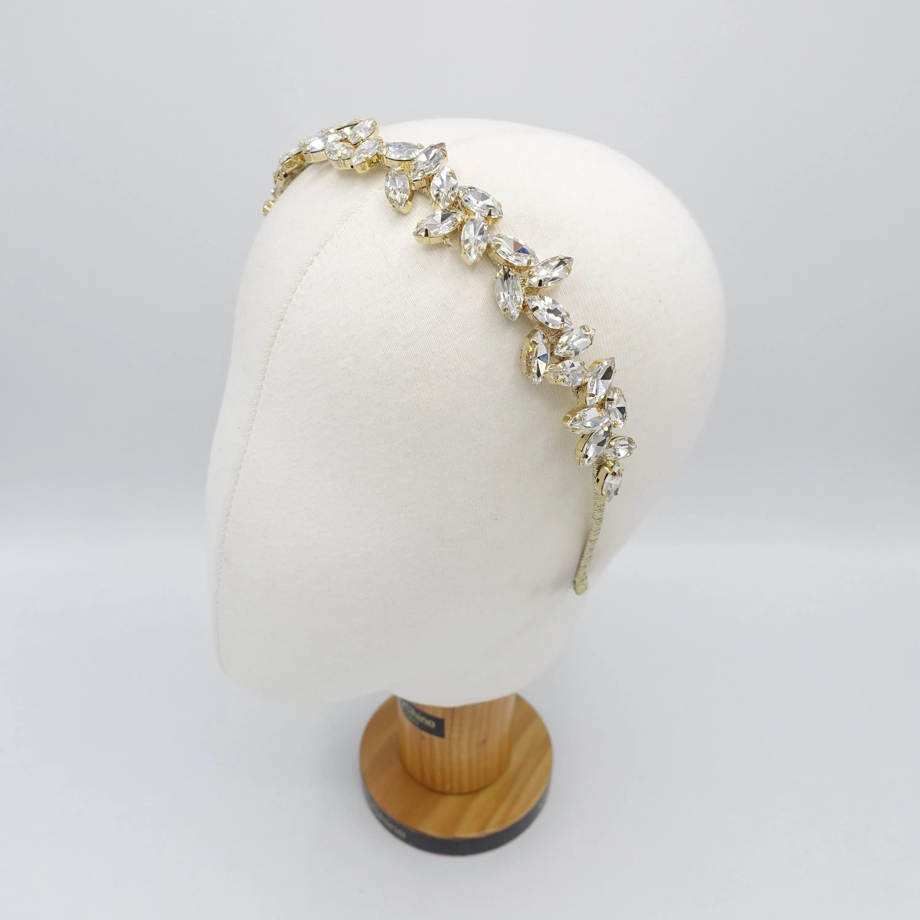 leaves headband, rhinestone headband, bling headband, jeweled hair accessory for women