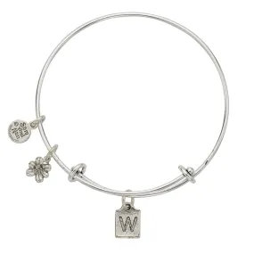 Letter W Charm Bangle Bracelet