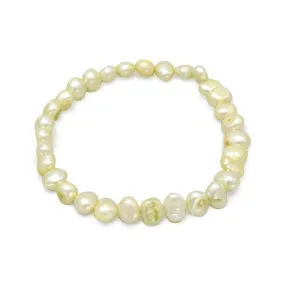 Lime Green Cultured Freshwater Pearl Stretch Bracelet