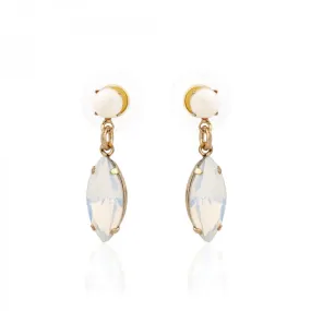 Lovett & Co. Pearl Navette Drop Earring  - White Opal