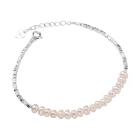 Luxurious Sterling Silver Freshwater Pearl Bracelet