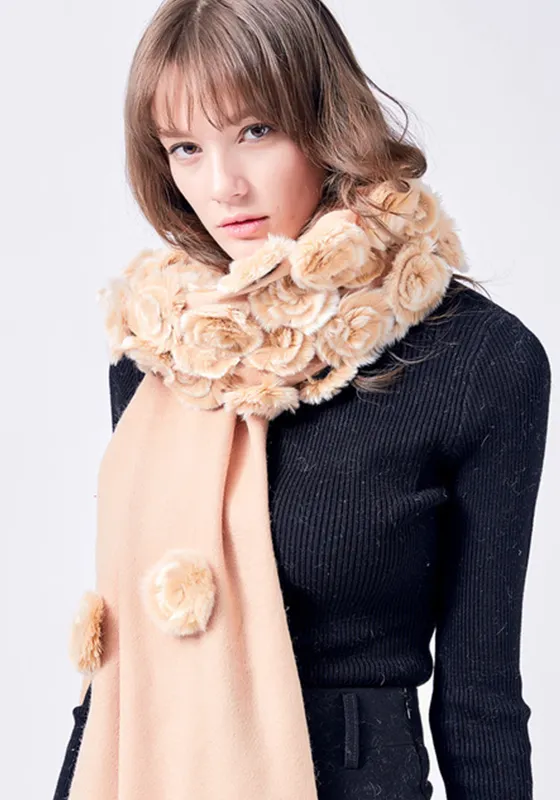 Luxury Real Fur Wool Scarf