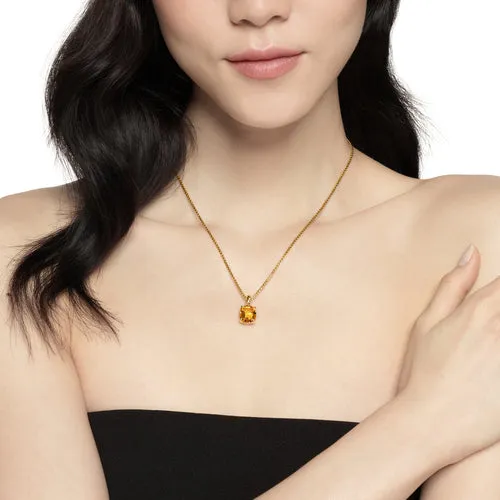 Marbella Pendant in 18K Yellow Gold with Citrine, 12mm