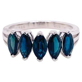 Marquise Blue Sapphire Ring