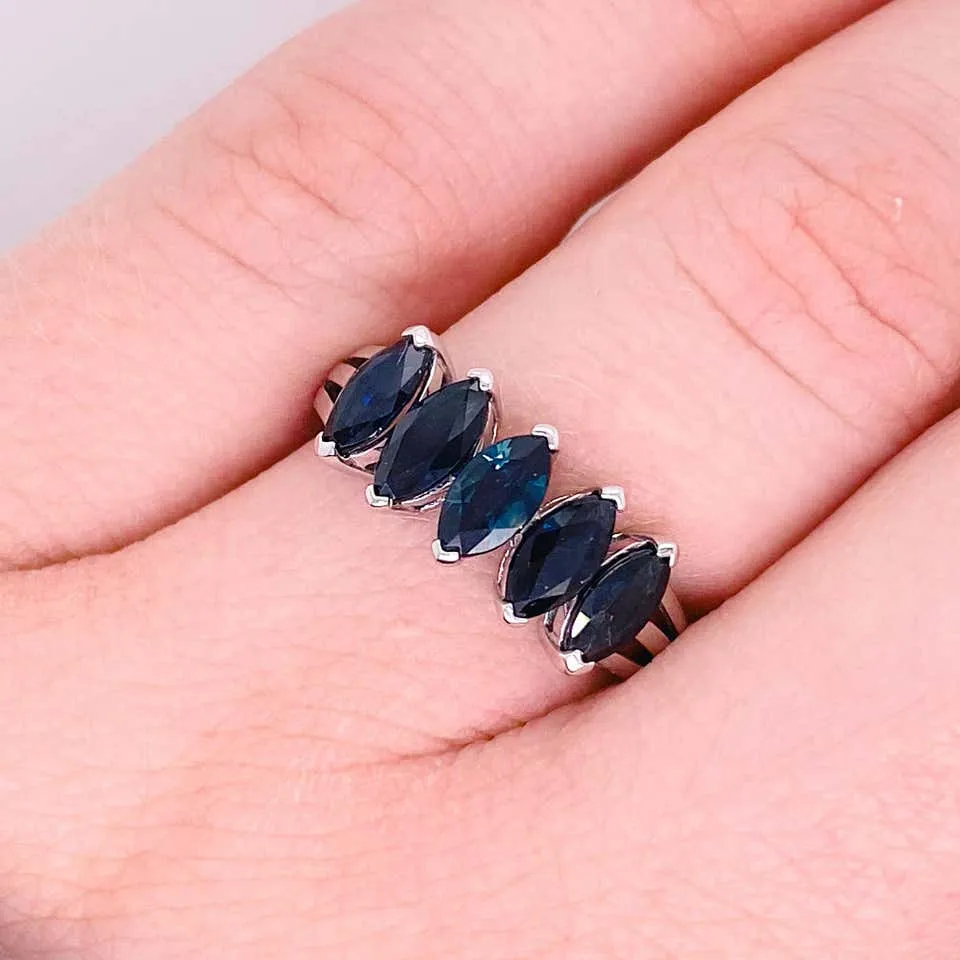 Marquise Blue Sapphire Ring