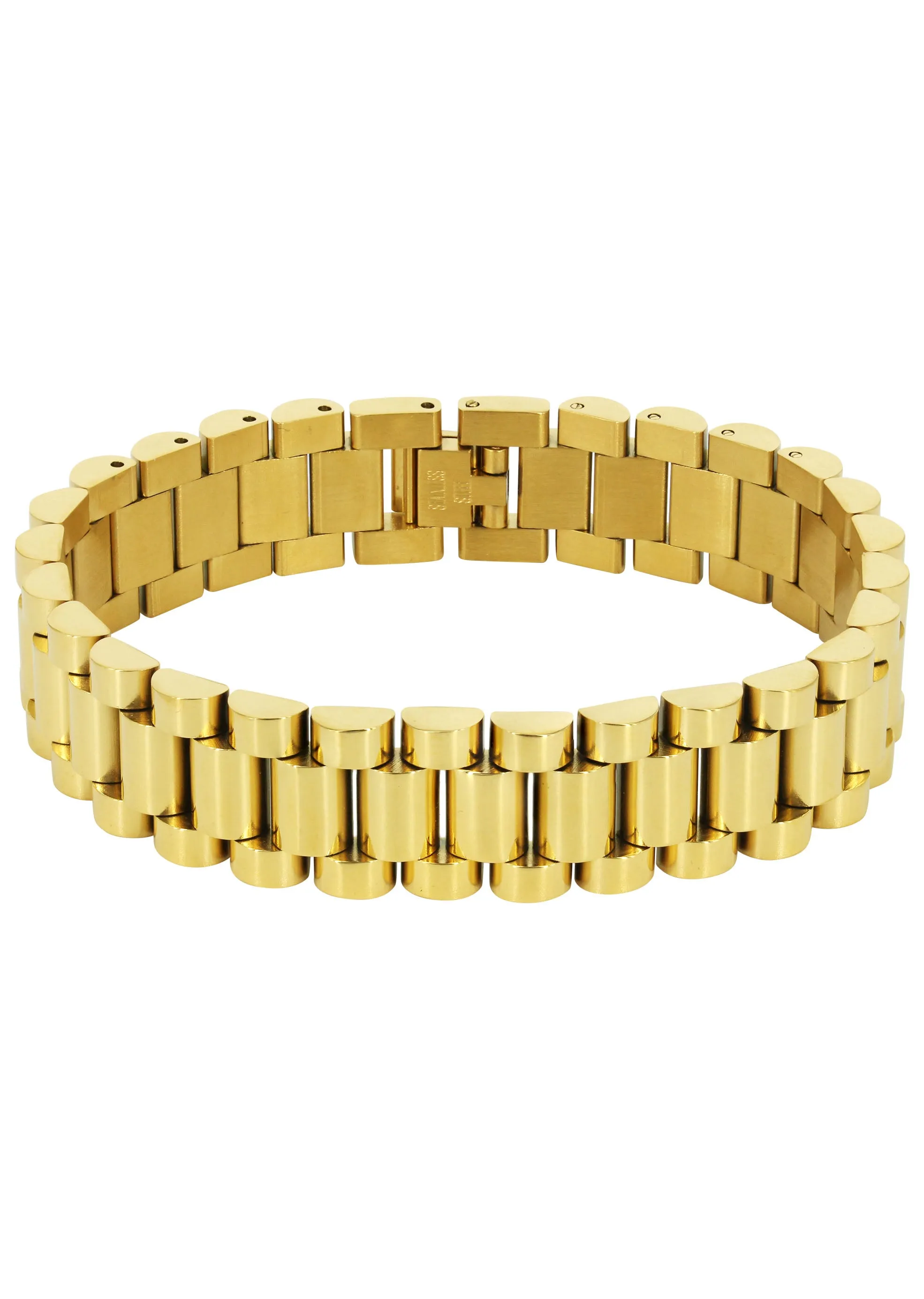 Mens Gold Presidential Band Bracelet