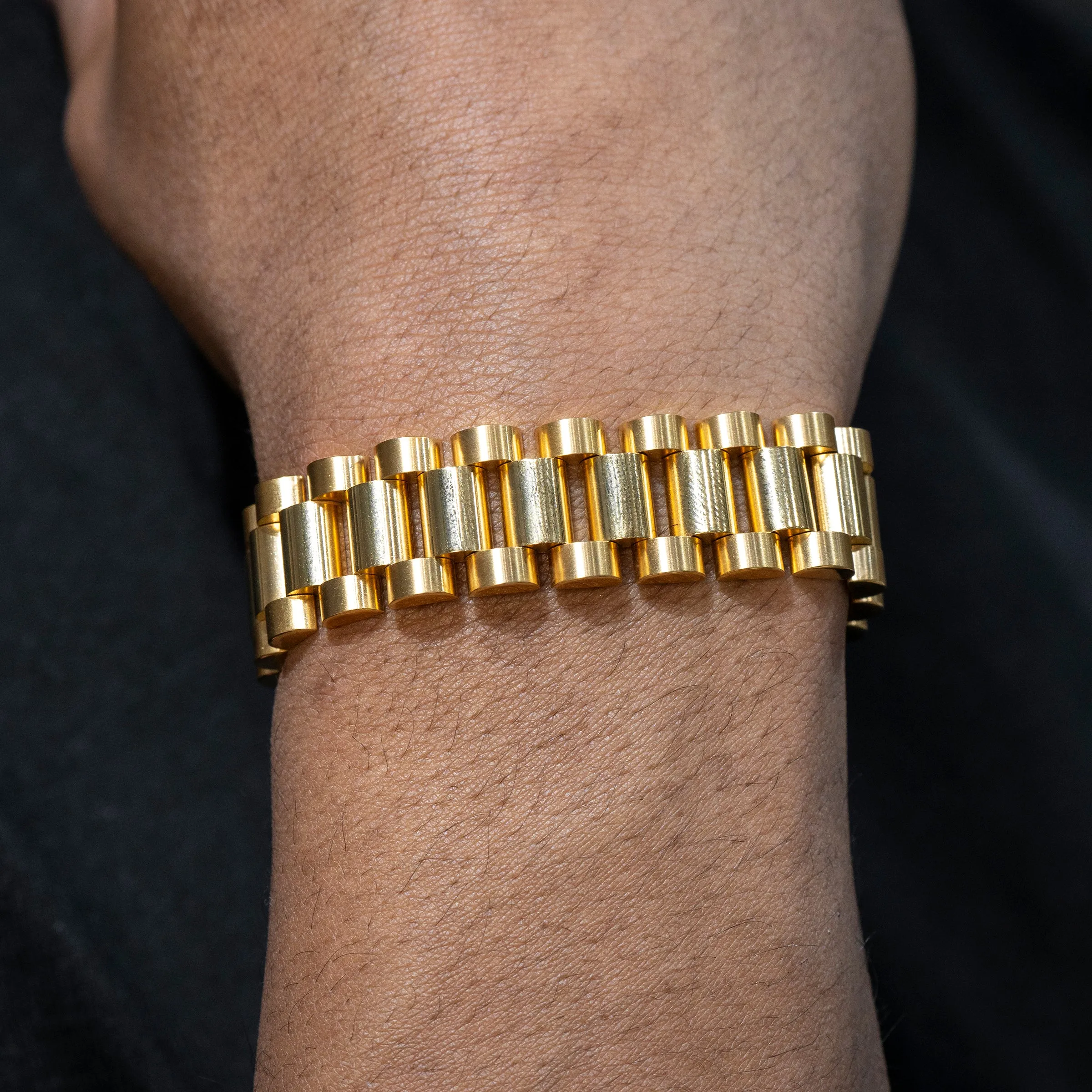 Mens Gold Presidential Band Bracelet