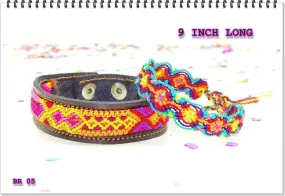 Mexican Friendship Bracelet Set in Pink & Yellow