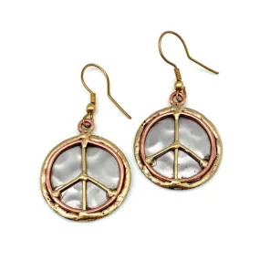 Mixed Metal Earrings - Peace