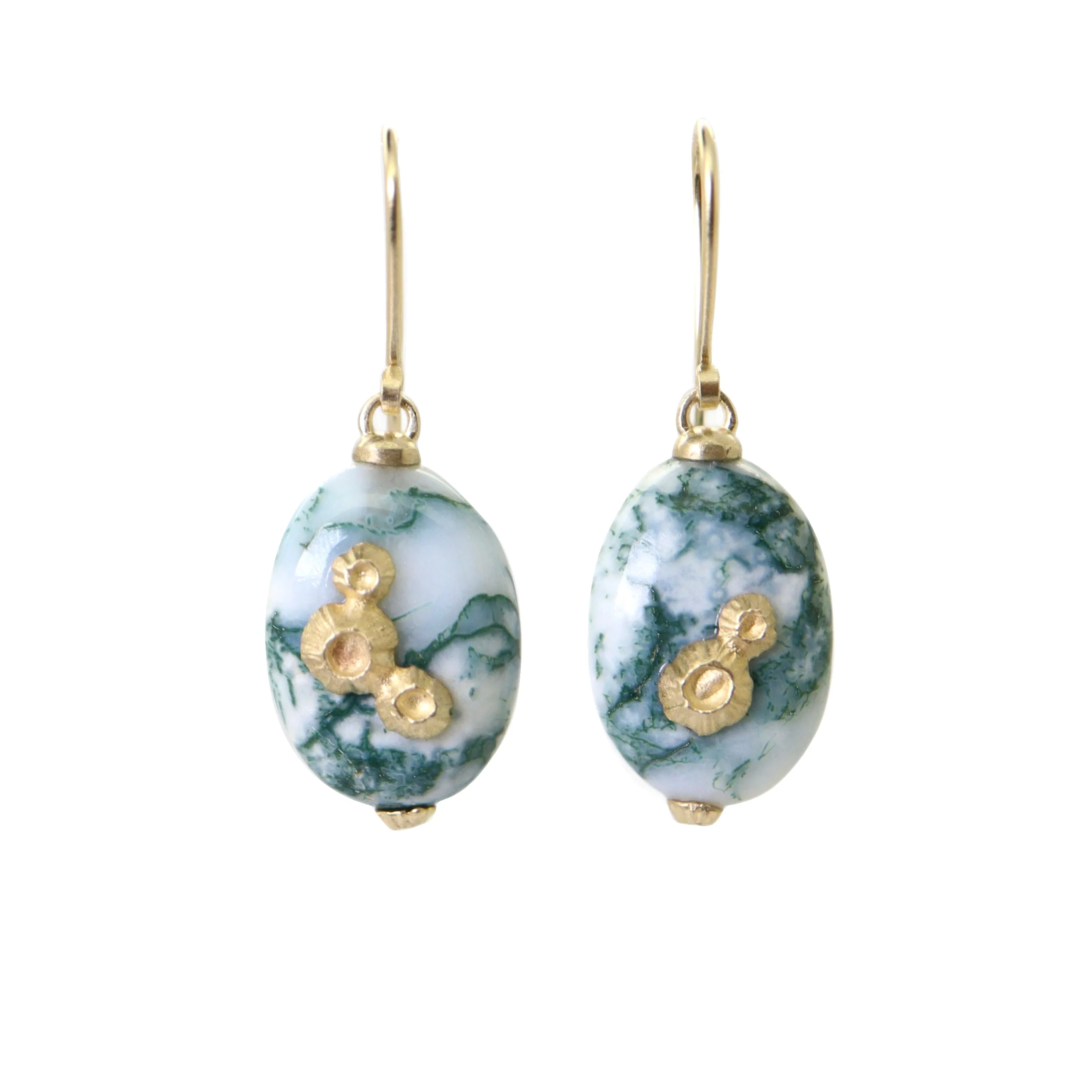 Moss of Éire Opal Ruthie B. Earrings with Barnacles