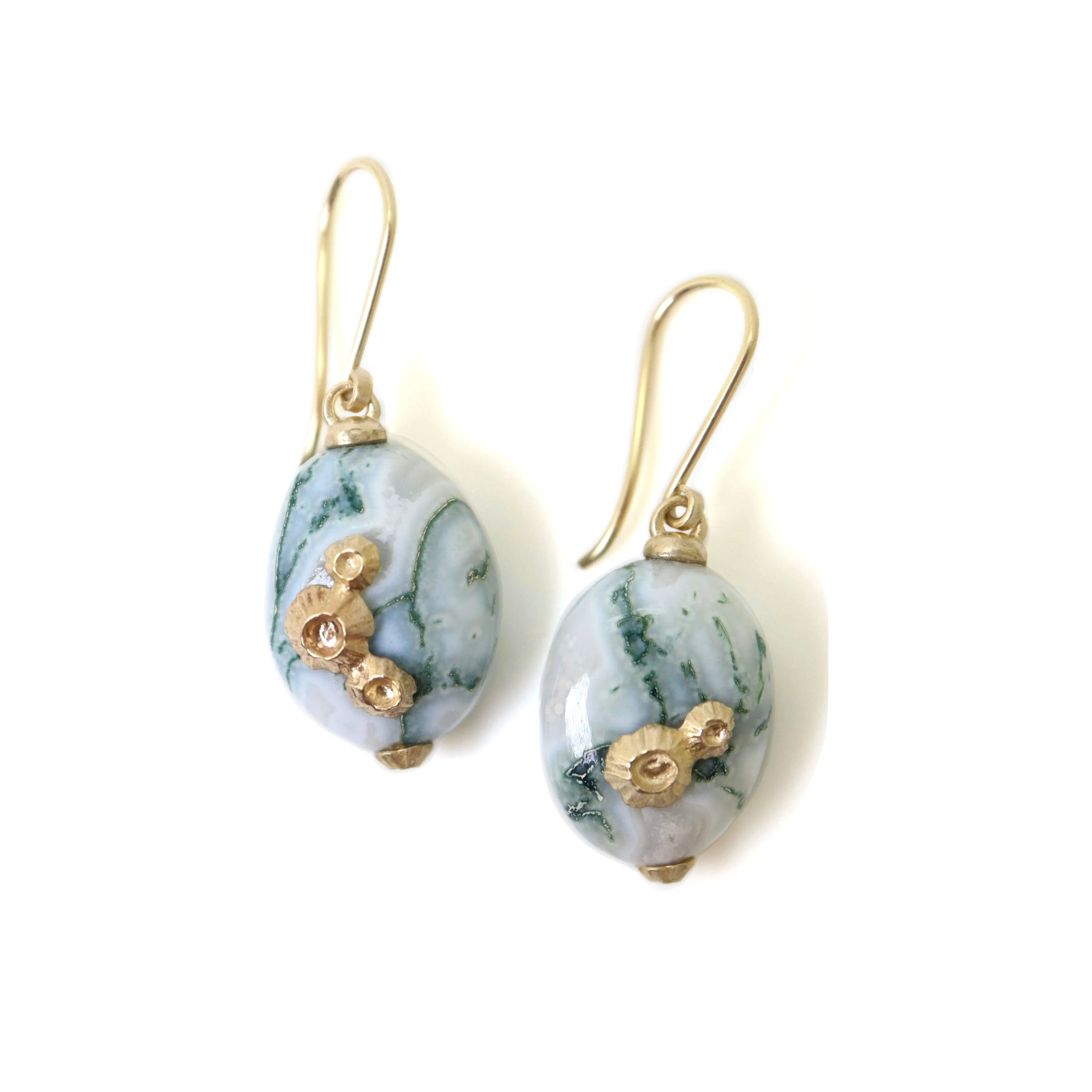 Moss of Éire Opal Ruthie B. Earrings with Barnacles