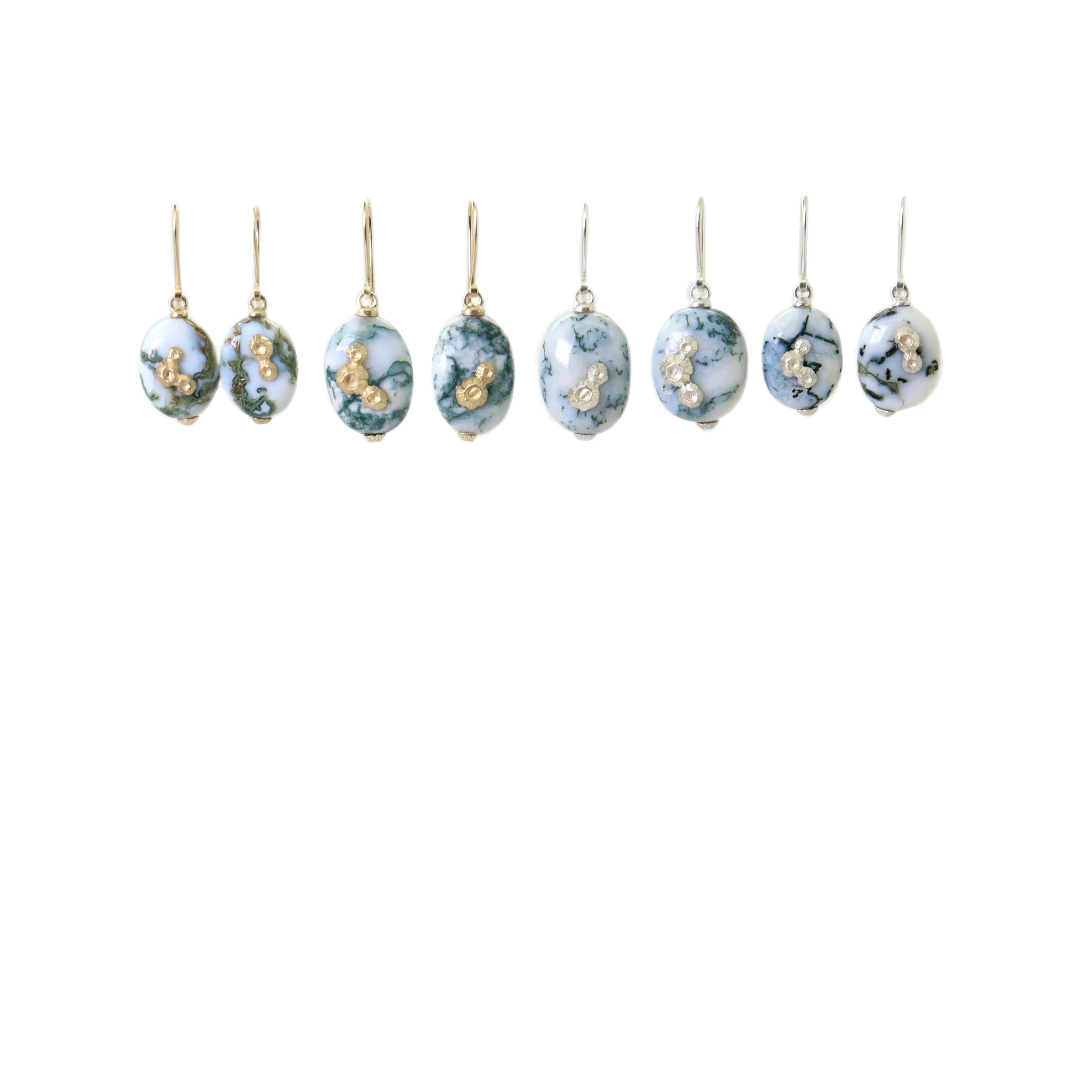 Moss of Éire Opal Ruthie B. Earrings with Barnacles