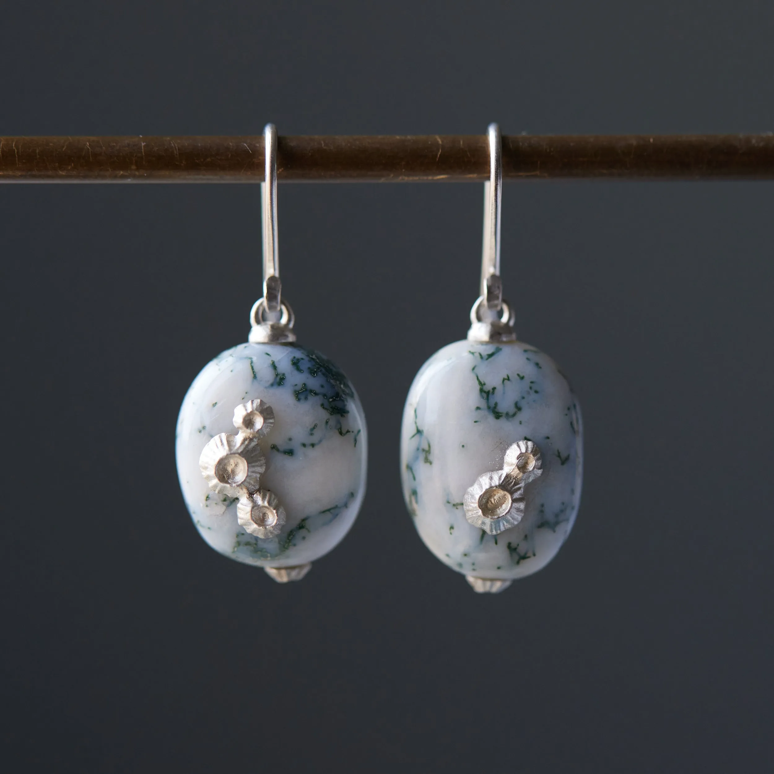 Moss of Éire Opal Ruthie B. Earrings with Barnacles