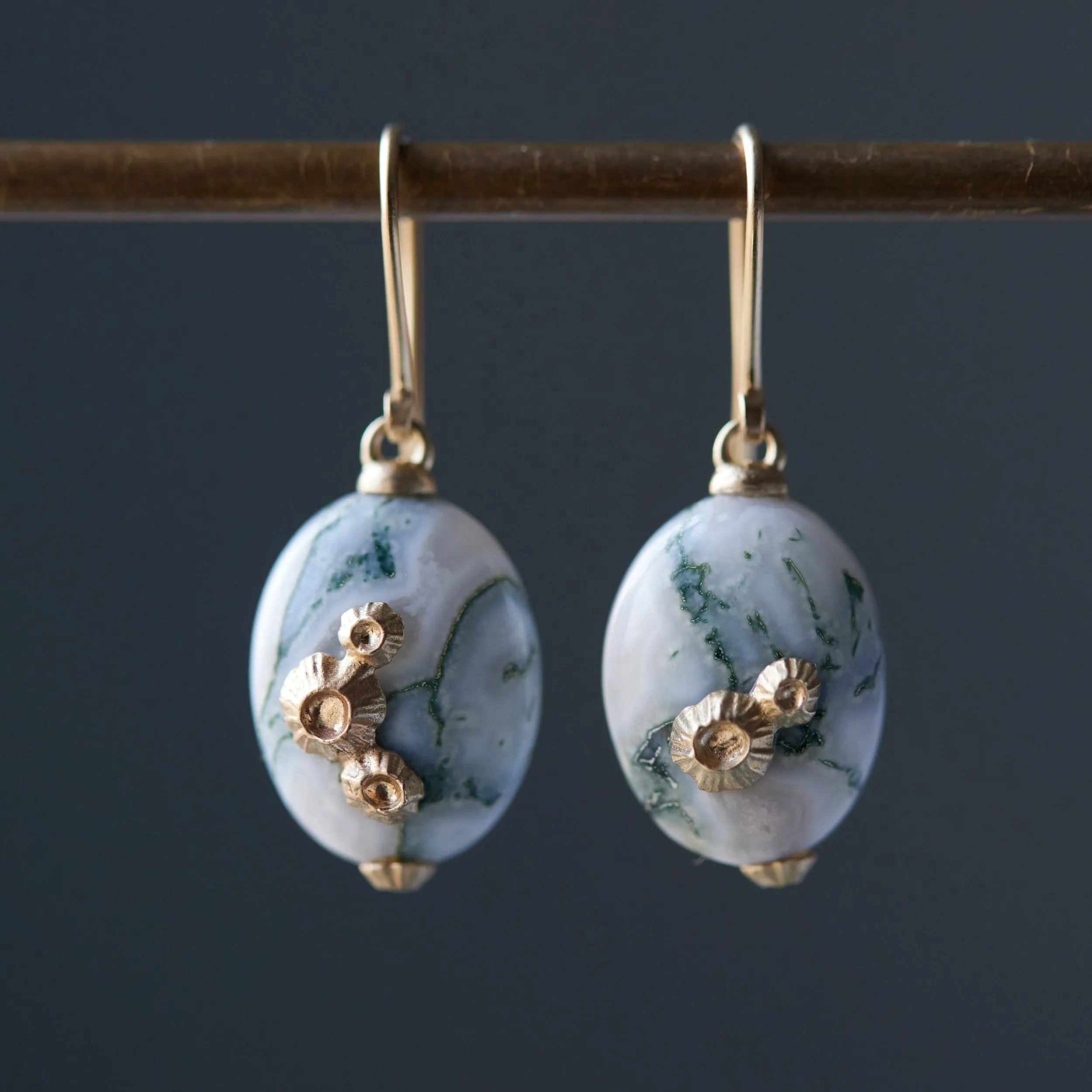 Moss of Éire Opal Ruthie B. Earrings with Barnacles