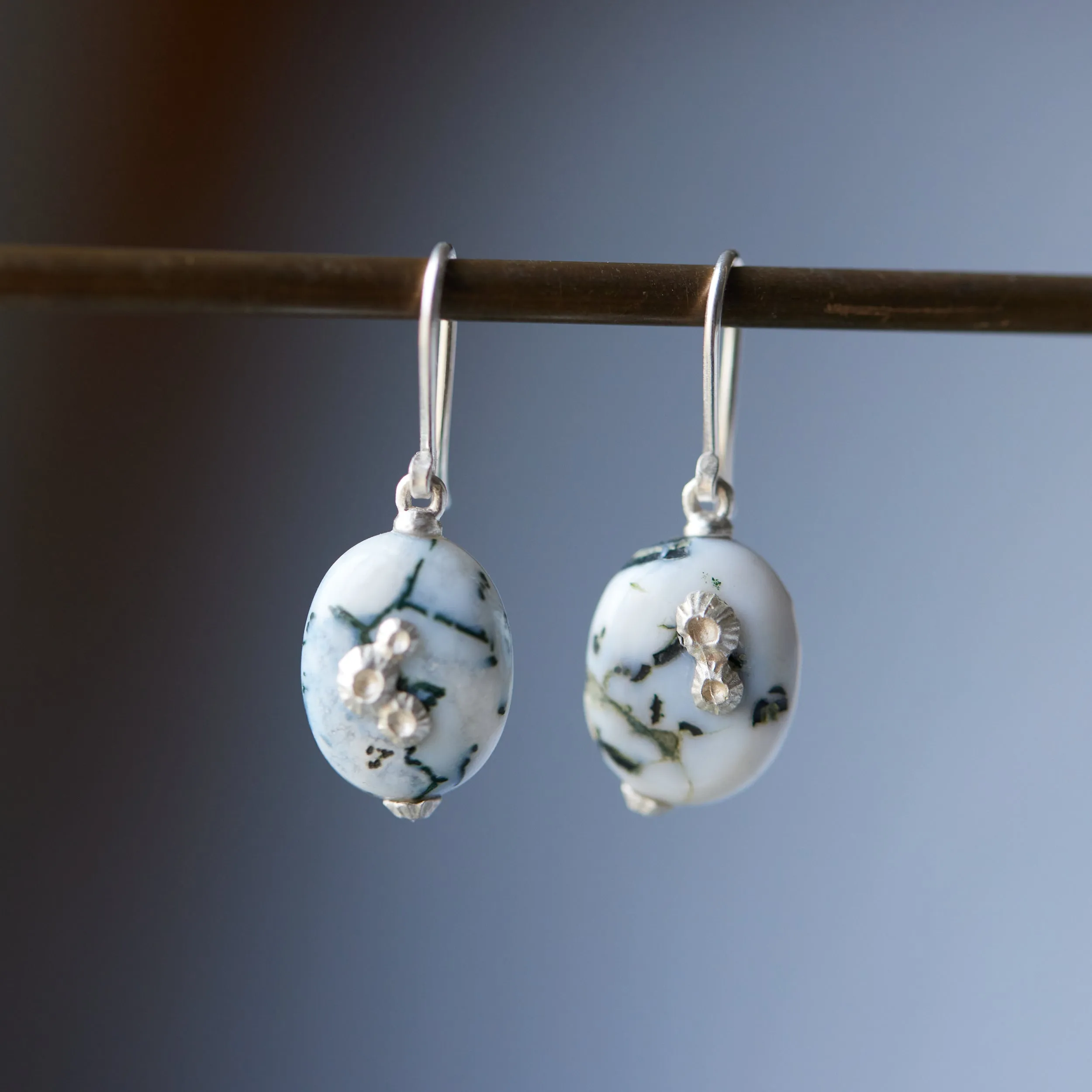 Moss of Éire Opal Ruthie B. Earrings with Barnacles