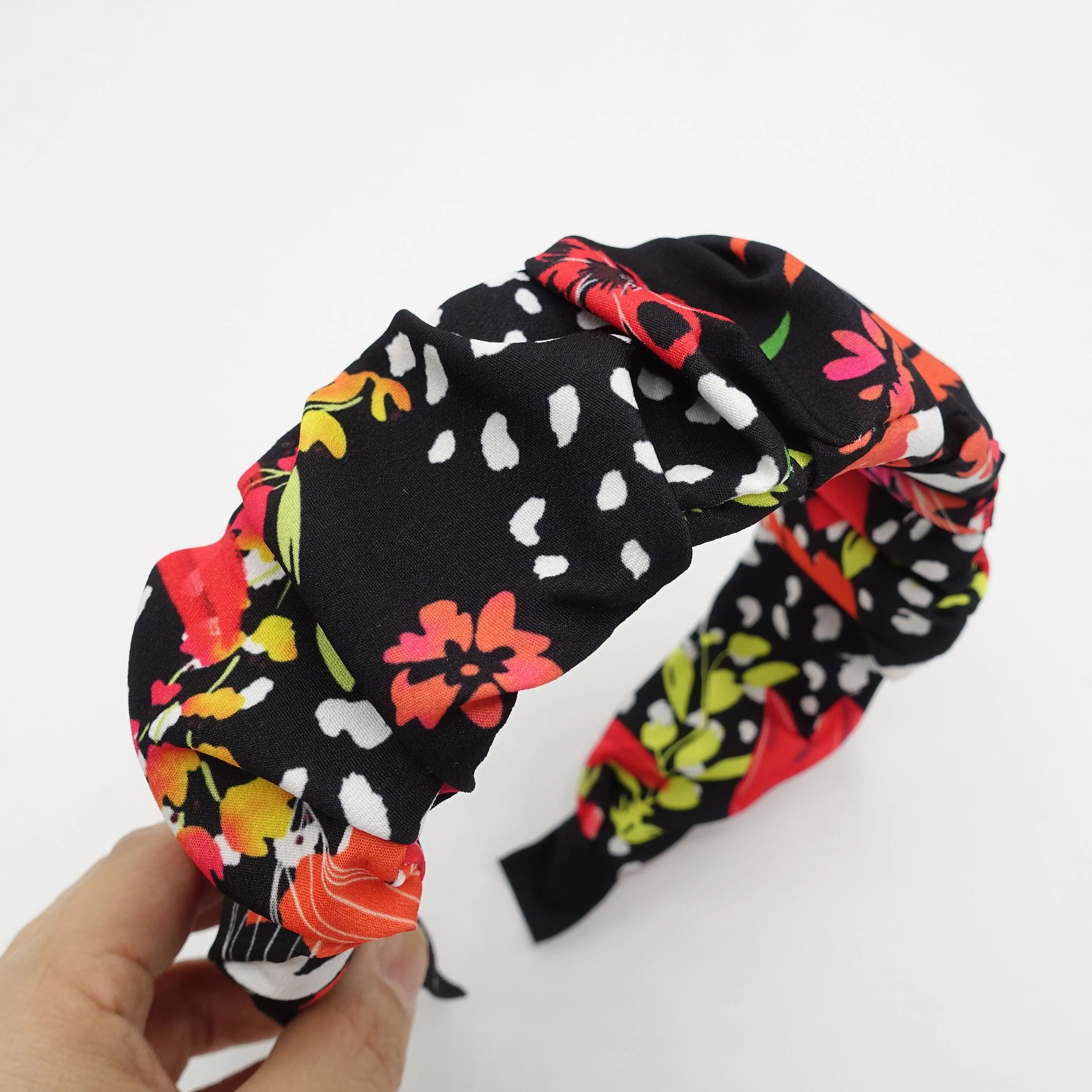 multi floral print headband flower print hairband pleated hair accessory for women