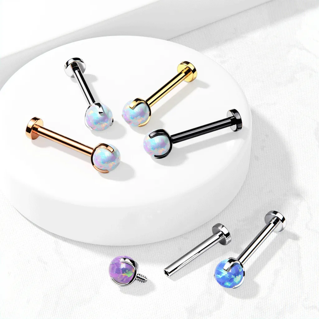 Mystic Opal Internally Threaded Body Jewellery with Gold Plating. Labret, Monroe, Tragus and Cartilage Earrings.