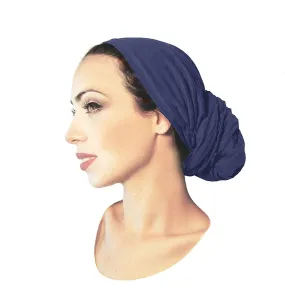 Navy Blue Pre-tied Head-Cover Headwear Versatile Ties Bandana Tichel Head-scarf - (Long - 038)