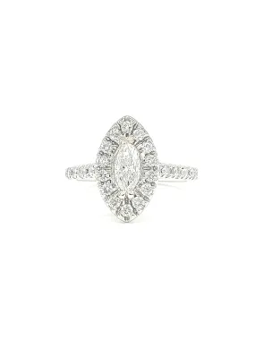 NEW 1 Carat Marquise Diamond Halo Ring