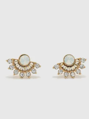 Nico Fan Earrings - White Opal