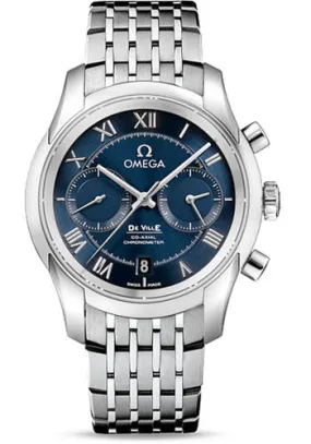 Omega De Ville Co-Axial Chronograph Watch - 42 mm Steel Case - Blue Dial - 431.10.42.51.03.001