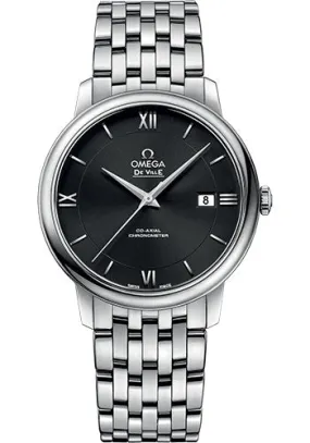 Omega De Ville Prestige Co-Axial Watch - 39.5 mm Steel Case - Black Dial - 424.10.40.20.01.001