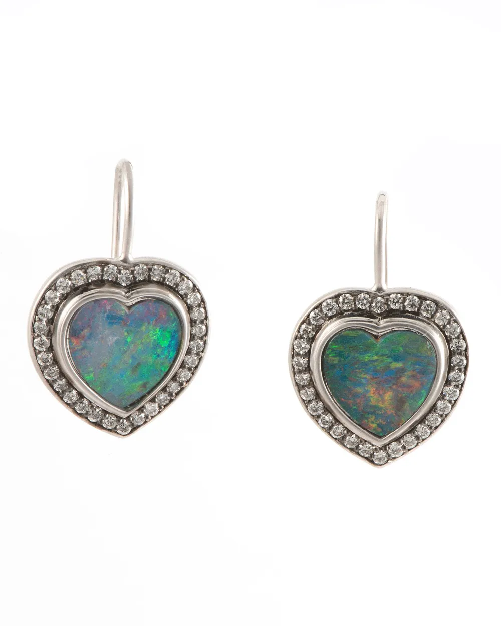 Opal Heart Earrings