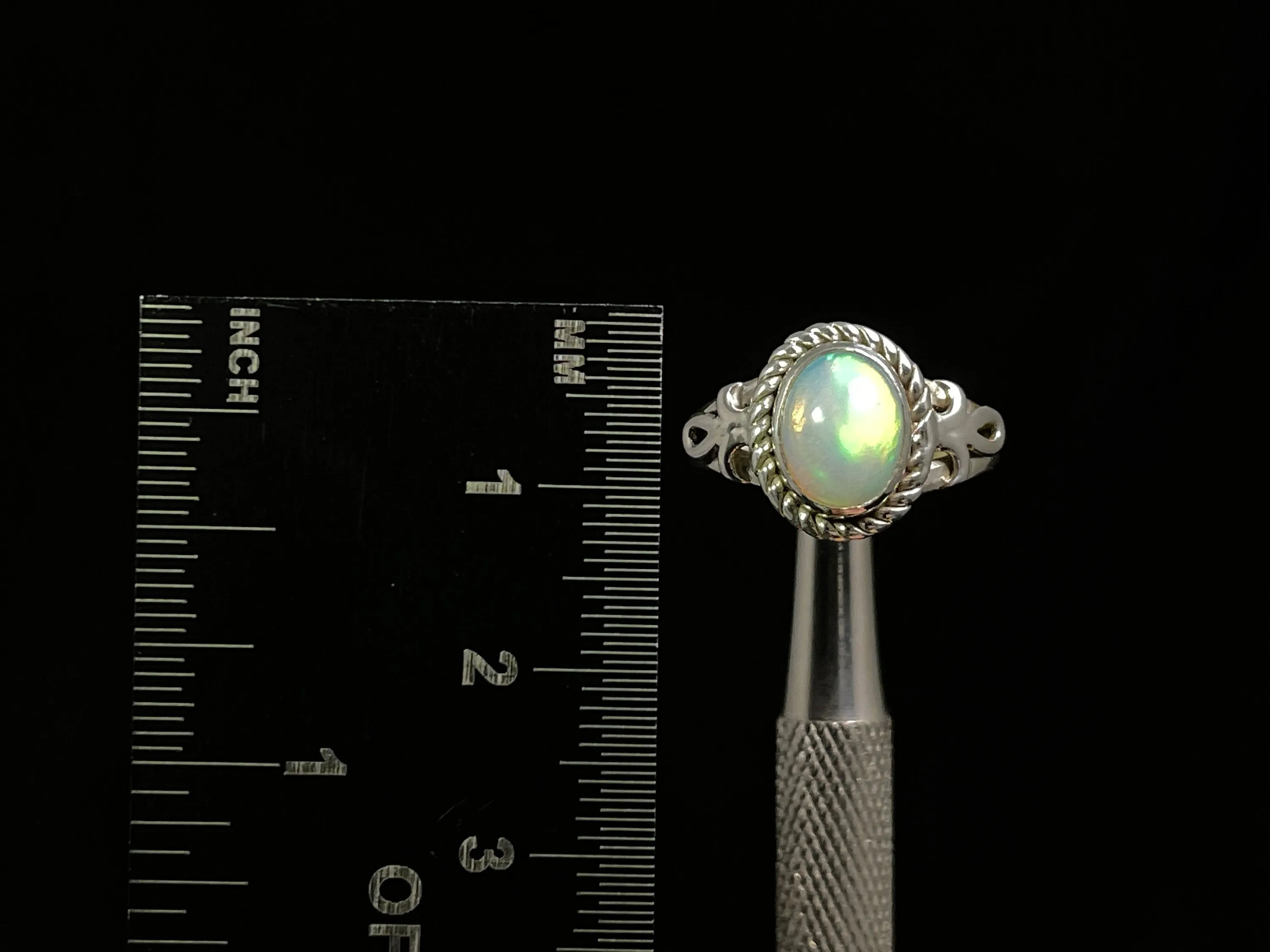 OPAL RING - Sterling Silver, Size 5 - Ethiopian Opal Rings for Women, Bridal Jewelry, Welo Opal, 49241