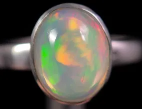 OPAL RING - Sterling Silver, Size 7.5 - Dainty Opal Ring, Opal Jewelry, Welo Opal, 49278