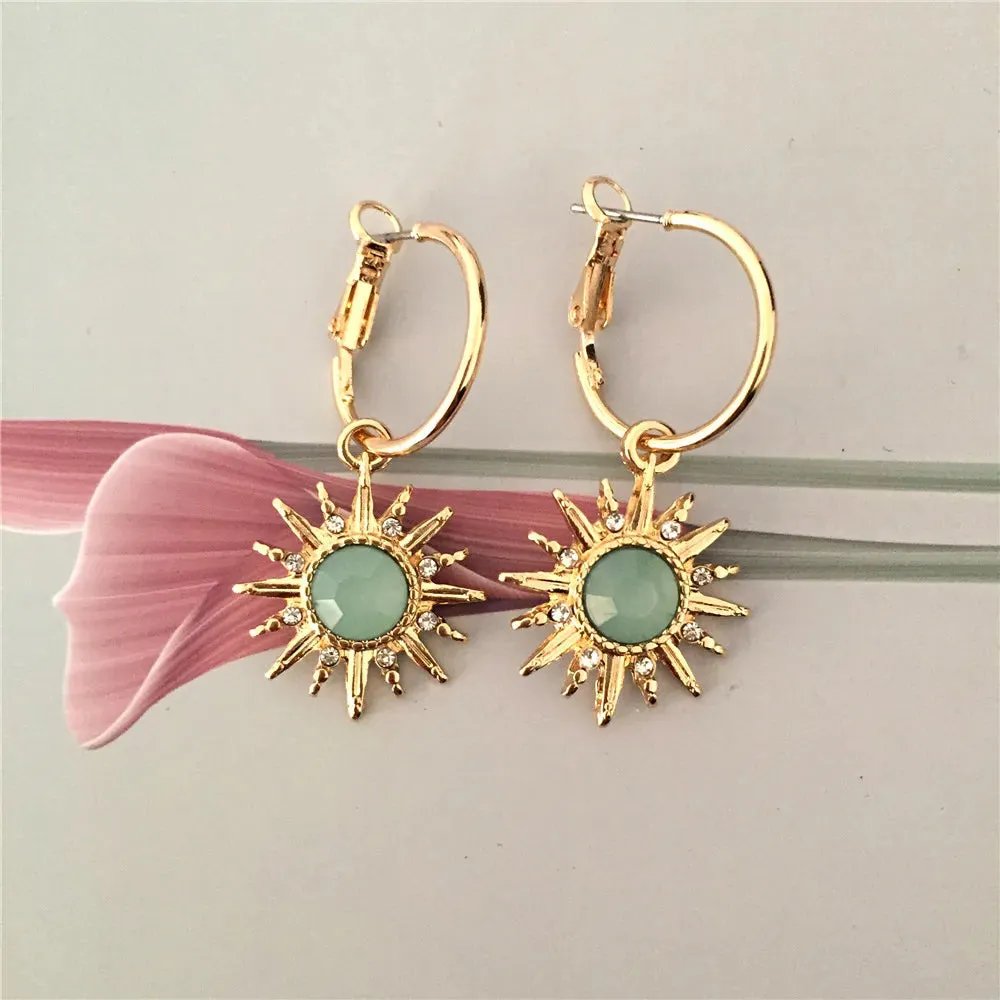 Opal Stone Drop Earrings