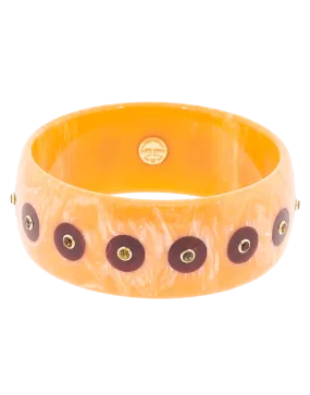 Orange and Burgundy Bakelite Bangle