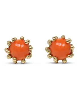 Orange Opal Boule Earrings