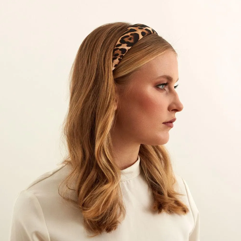 Padded Leopard Print Fabric Headband