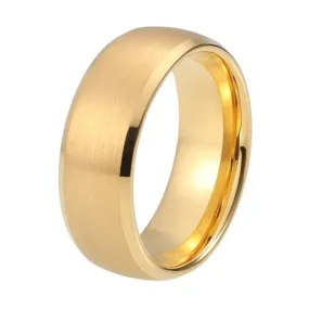 Paris Jewelry Tungsten Gold Brushed Ring Wedding Band 8mm For Unisex