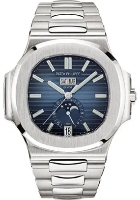 Patek Philippe Nautilus Annual Calendar Moon Phases - 40.5 mm - Steel - Blue Dial - 5726/1A-014