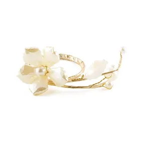 Pearl and Vintage Gold Catering Event Napkin Table Accessory (Pack of 8)