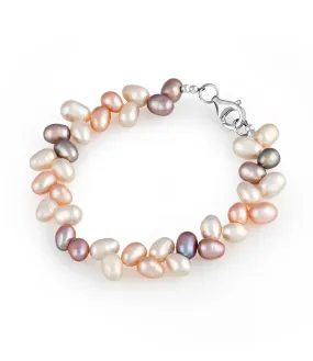 Pearl Bracelet Leaf Sterling Silver