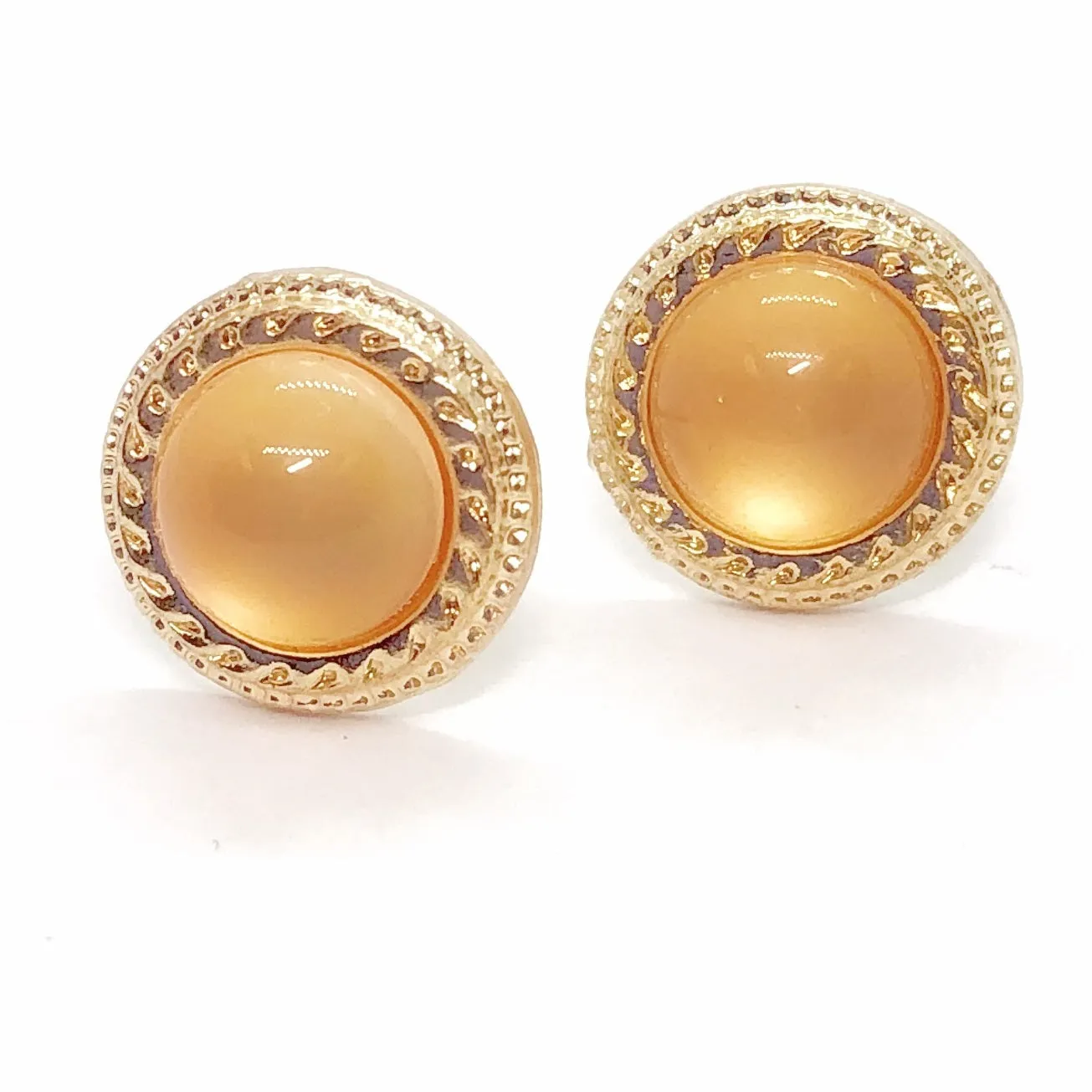 Pearlescence Gold Halo Stud Earrings