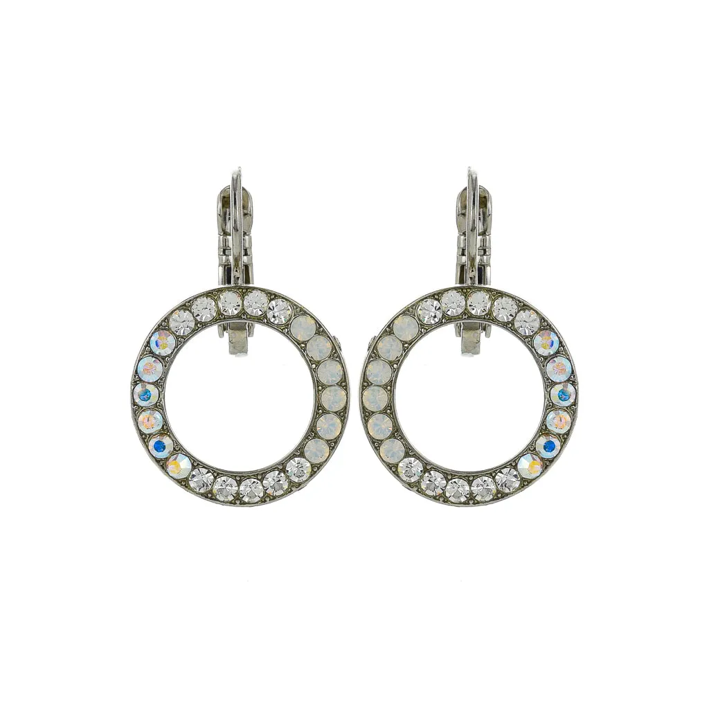 Petite Open Circle Leverback Earrings in "On a Clear Day"- Antique Silver