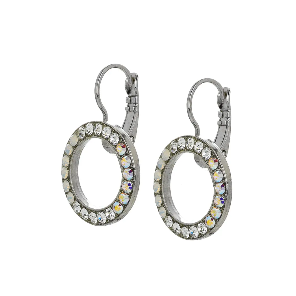 Petite Open Circle Leverback Earrings in "On a Clear Day"- Antique Silver